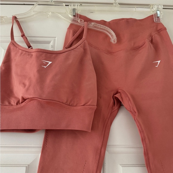 Gymshark Sweat Seamless Leggings and Bra top set size S Terracotta pink - Picture 3 of 12